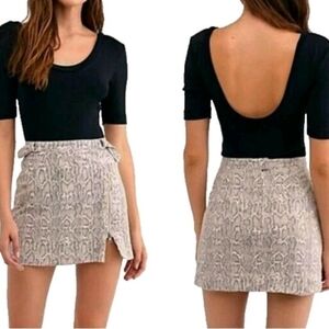 Free People Midnight Magic Snakeskin Embossed Miniskirt 8